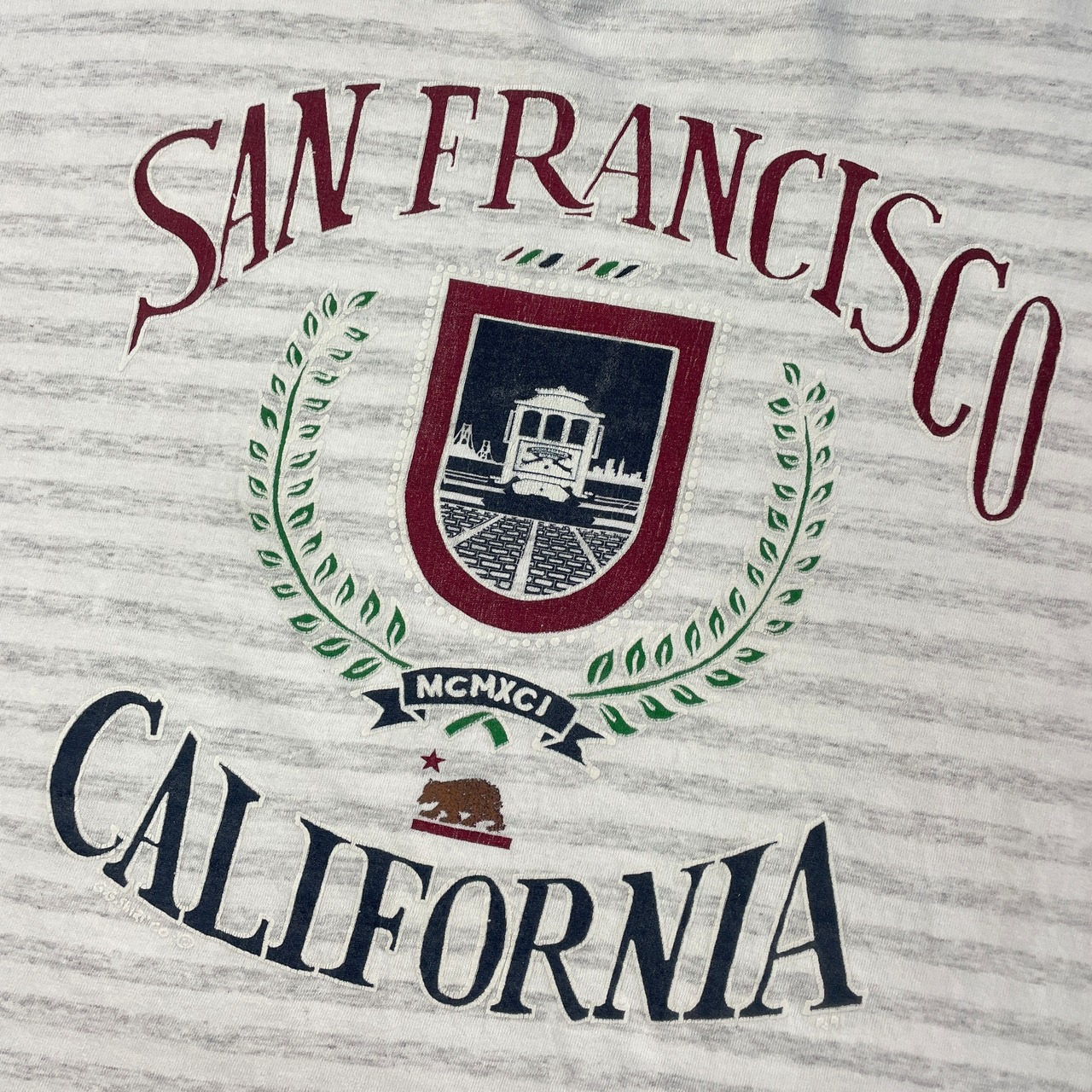 90年代 USA製 SAN FRANCISCO スーベニア プリント ボーダーTシャツ 