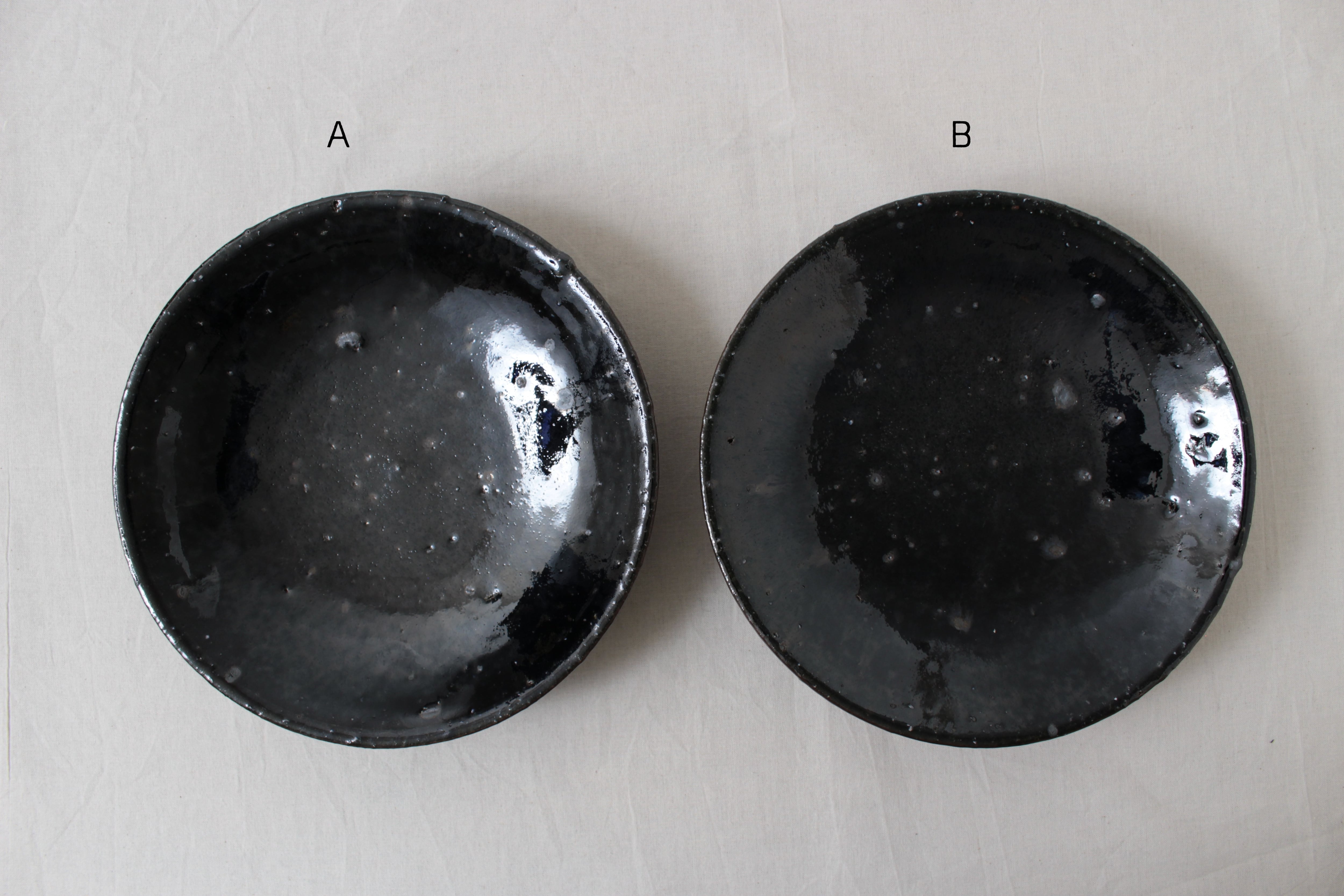 お値下げしました、瑠璃釉　雪輪型皿　4枚組 お値下げしました、瑠璃釉 雪輪型皿 4枚組 お値下げしました、