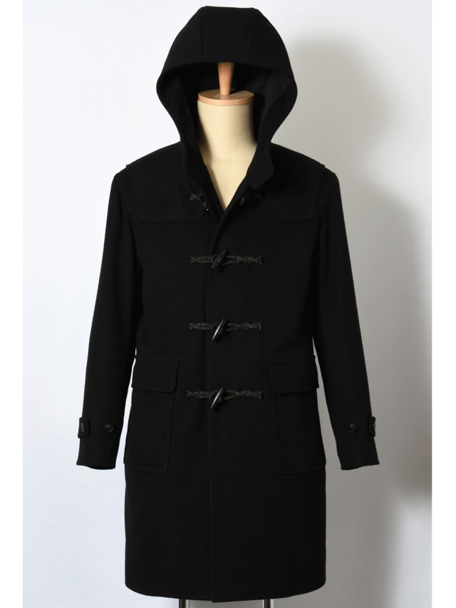 Heavy Woolen Duffle Coat - Black