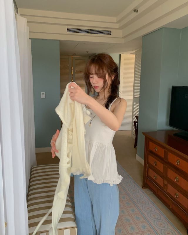 (予約) ezediary / Daisy frill bustier 2color