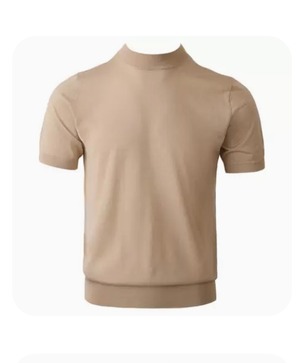 モックネックニットTシャツ