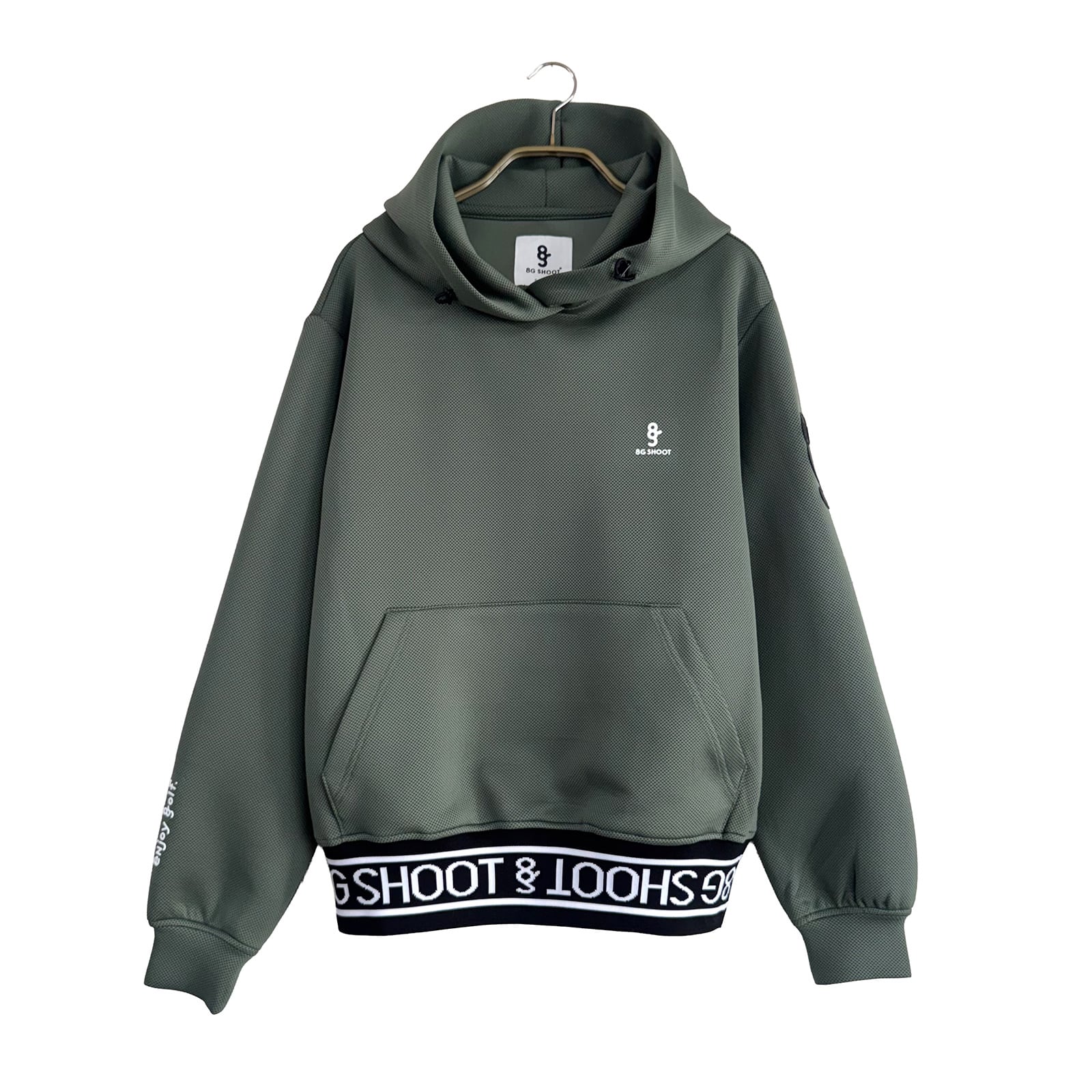 【WOMEN'S】8G JACQUARD RIB HOODIE -KHAKI-