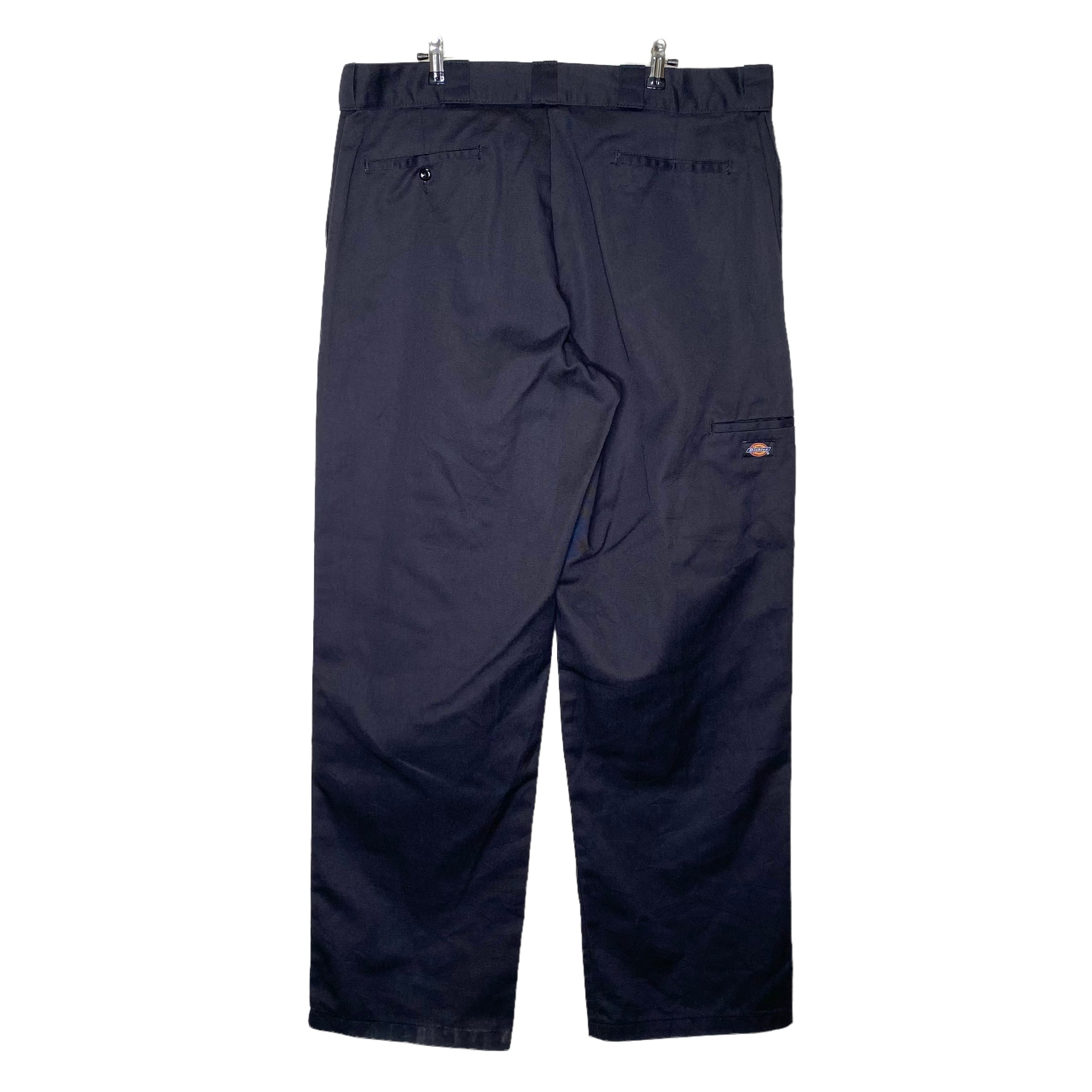 ディッキーズダブルニーワークパンツw40l32黒ブラック古着極太パンツメンズ ダブルニー】W38×L34 Dickies ワークパンツ ブランドロゴ | 古着屋OLDGREEN