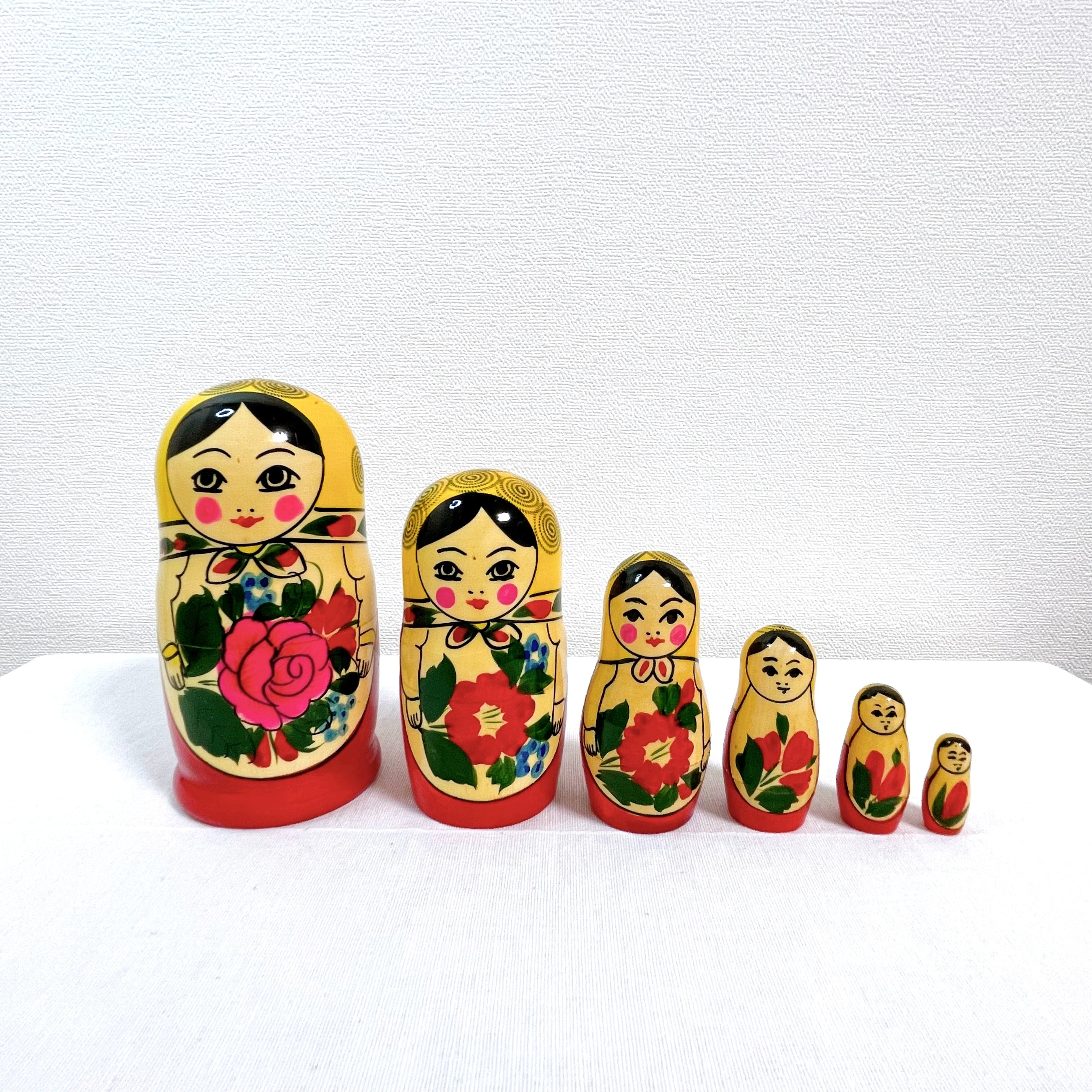 限定！ ソ連顔 伝統柄マトリョーシカ 13.5m 6ピース ロシア製