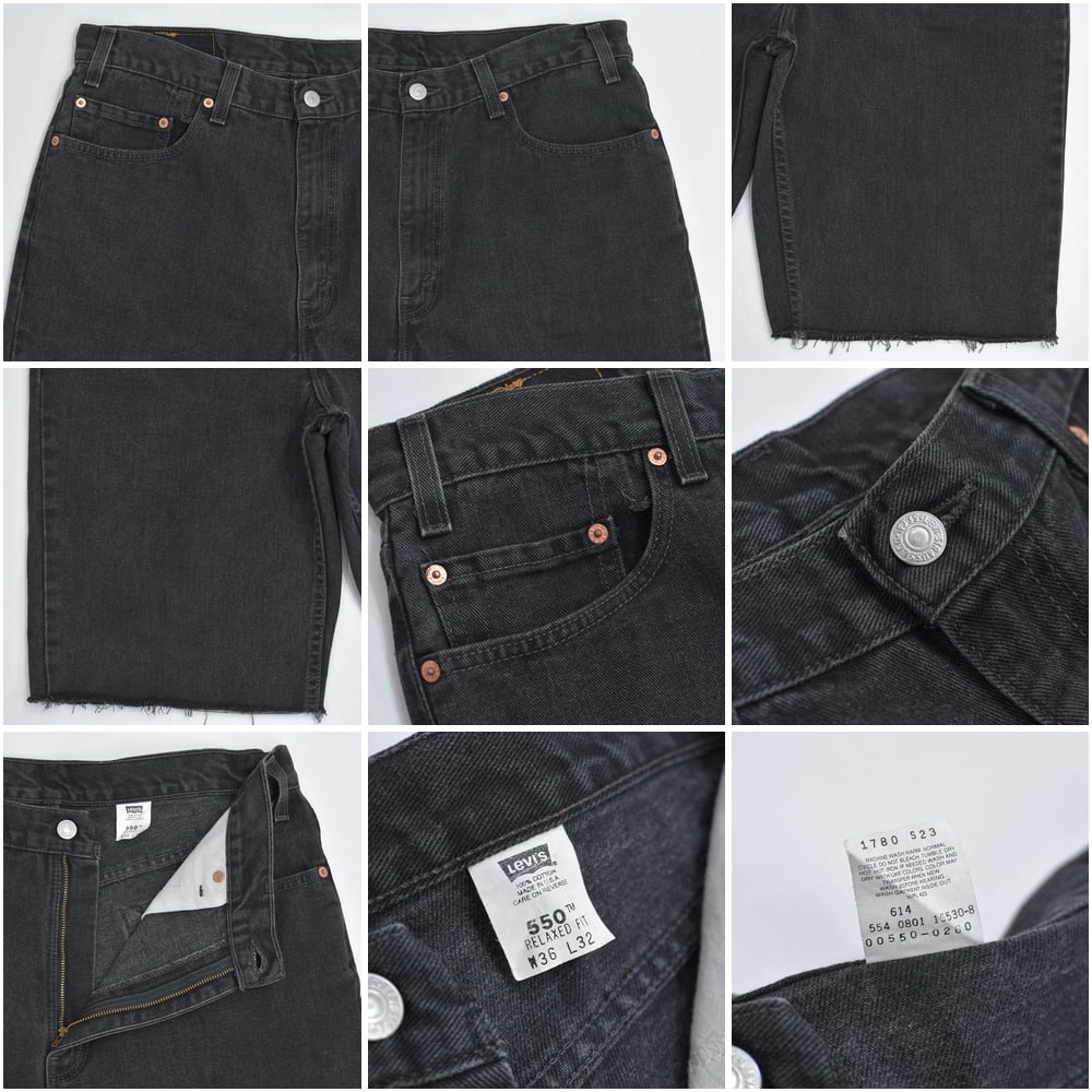 90s USA製 Levi's リーバイス 550 リラックスフィット 後染めブラック