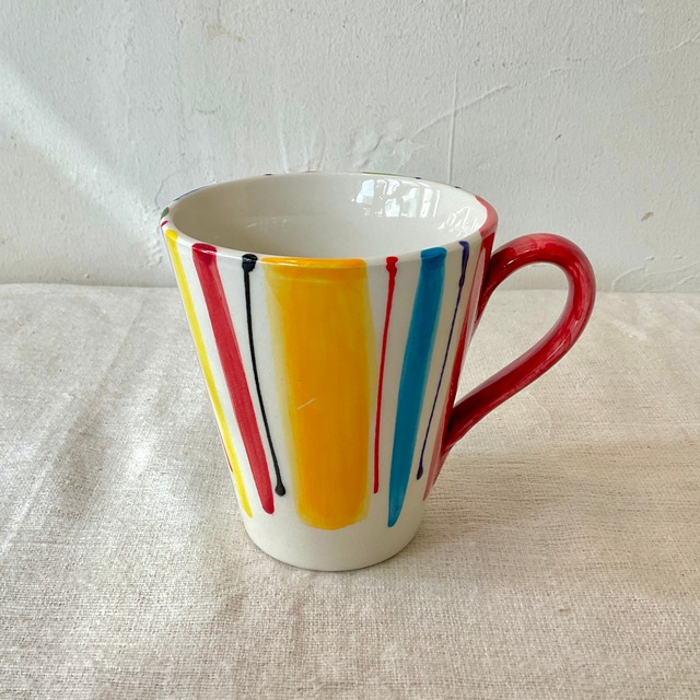 【スペイン陶器】マグカップ（ストライプ）