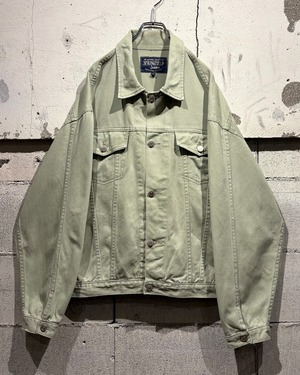【Caka otto】Sage Green Color Vintage Loose Denim Jacket