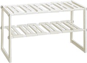 Belca(ベルカ) 日本製 キッチン収納 シンク下フリーラック 伸縮タイプ 幅50~75×奥行30.3×高さ39.8cm ホワイト シンク下収納 2段 棚 VR-EXT