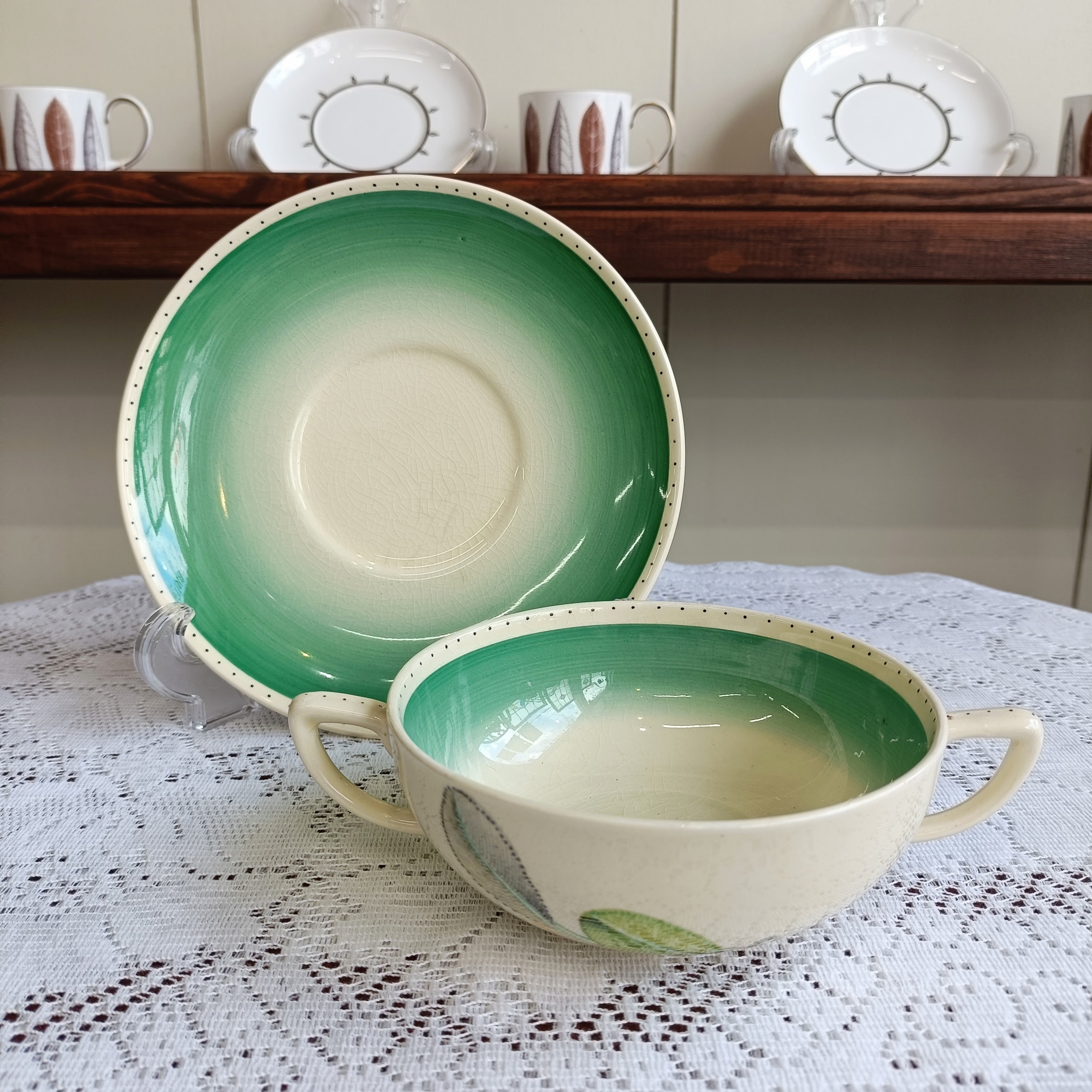 スージークーパー ドレスデン・スプレイ スープカップ＆ソーサー