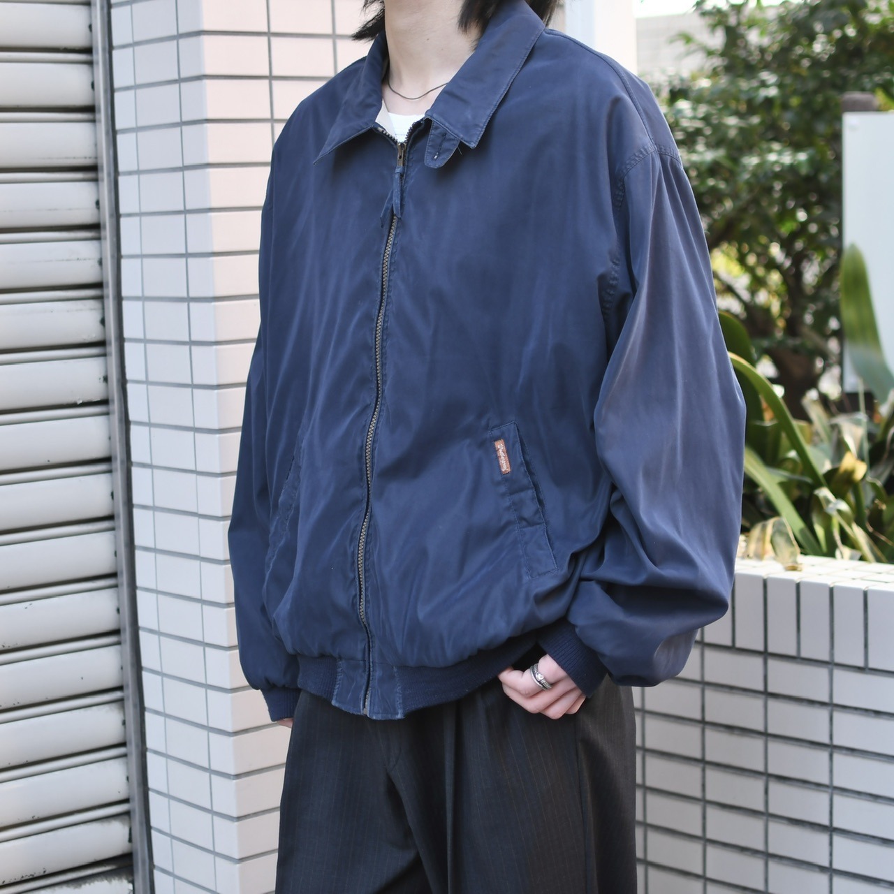 weather proof smooth blouson navy