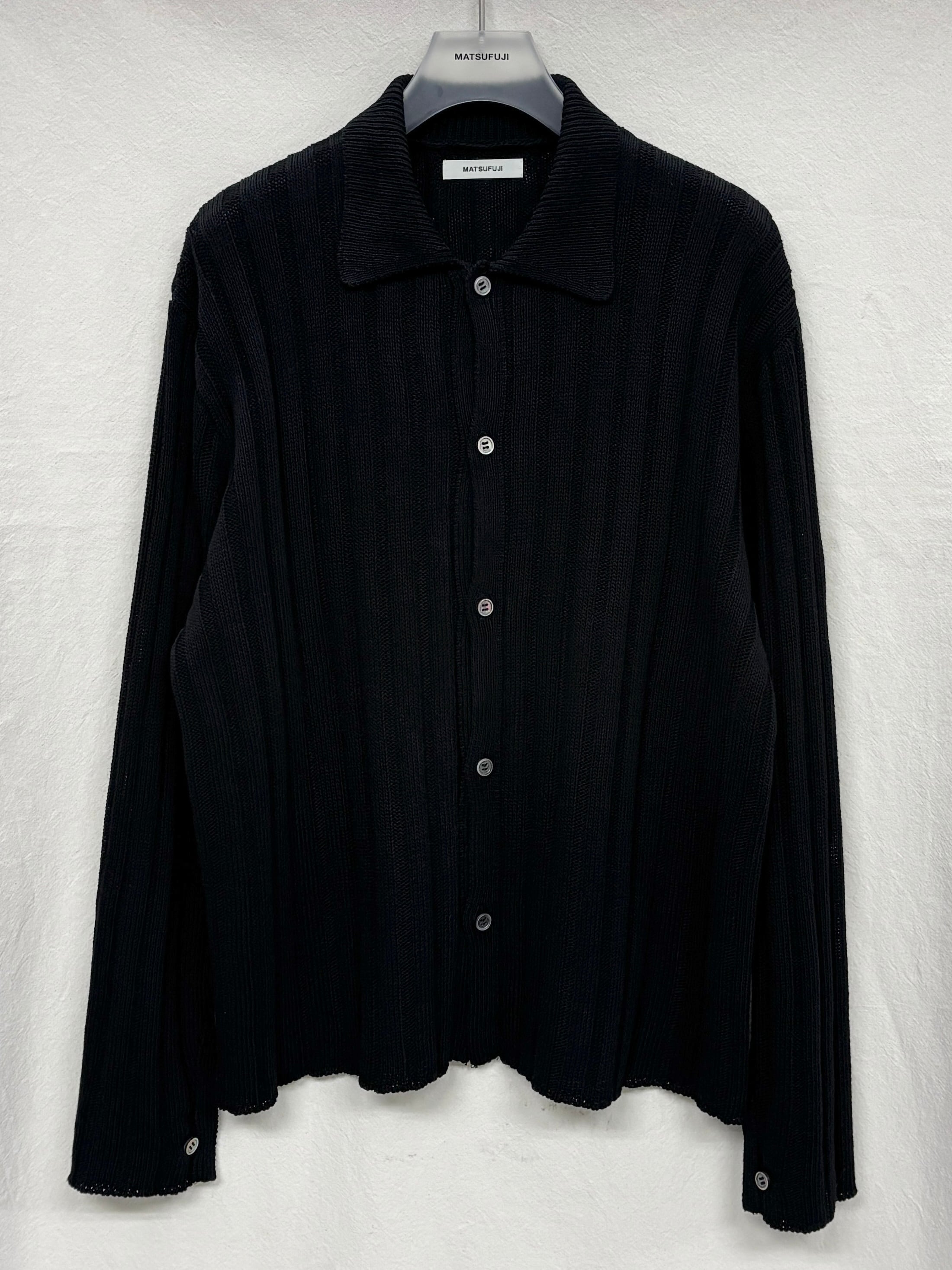 MATSUFUJI / Wide Rib Knit Shirt (BLACK) | THE MODERN AGE