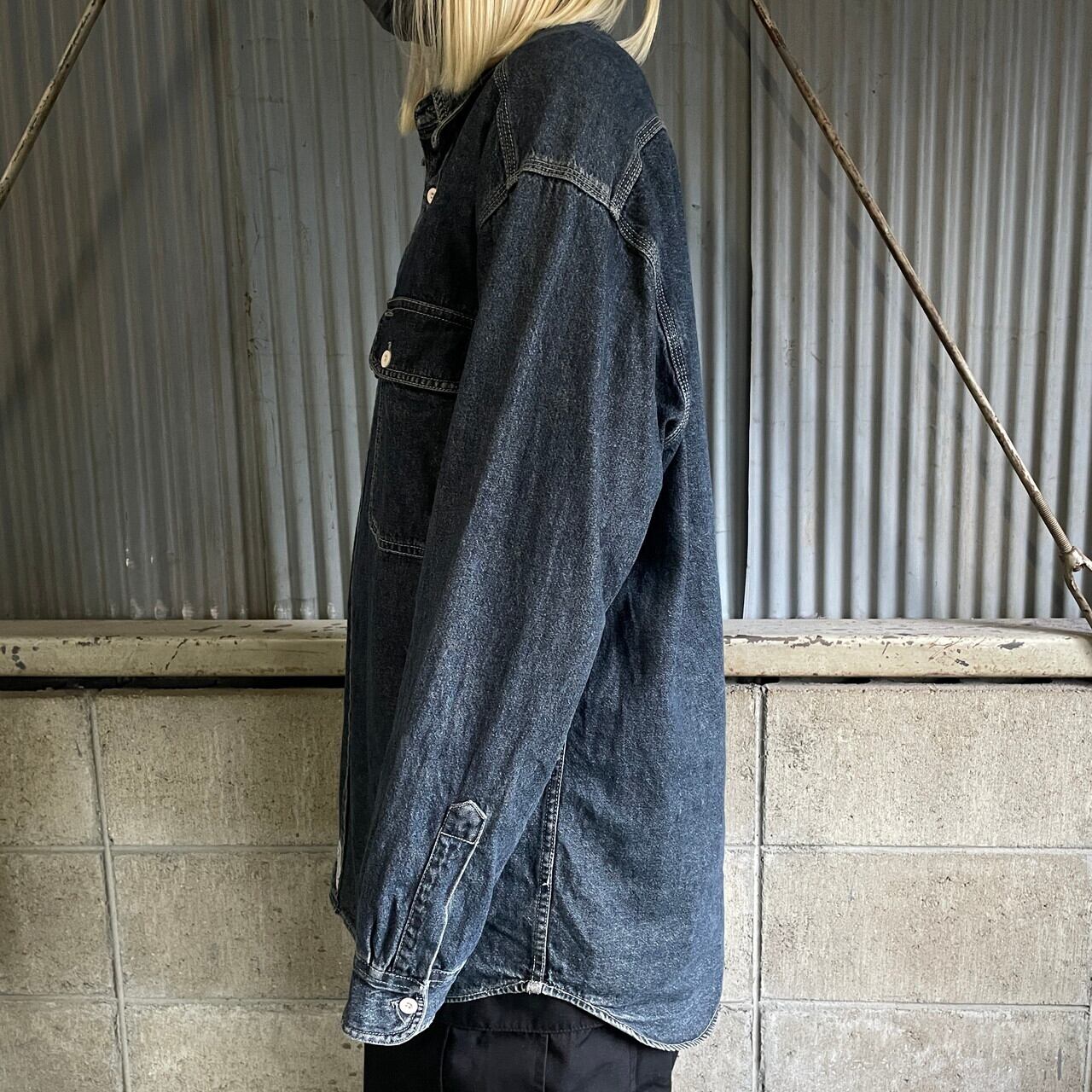 90年代 Levi's リーバイス 長袖 デニムシャツ メンズL相当 古着 90s