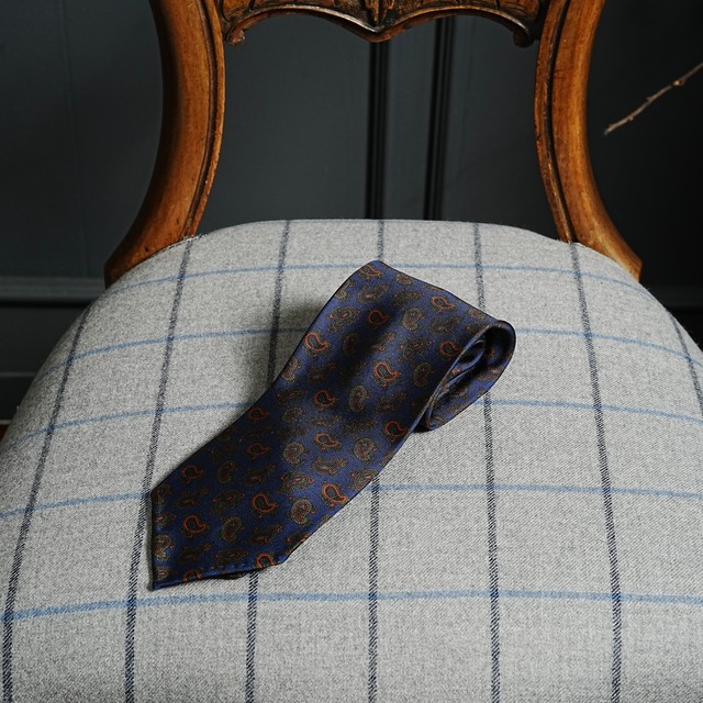 5-Fold Printed Silk Tie: Traditional Paisley