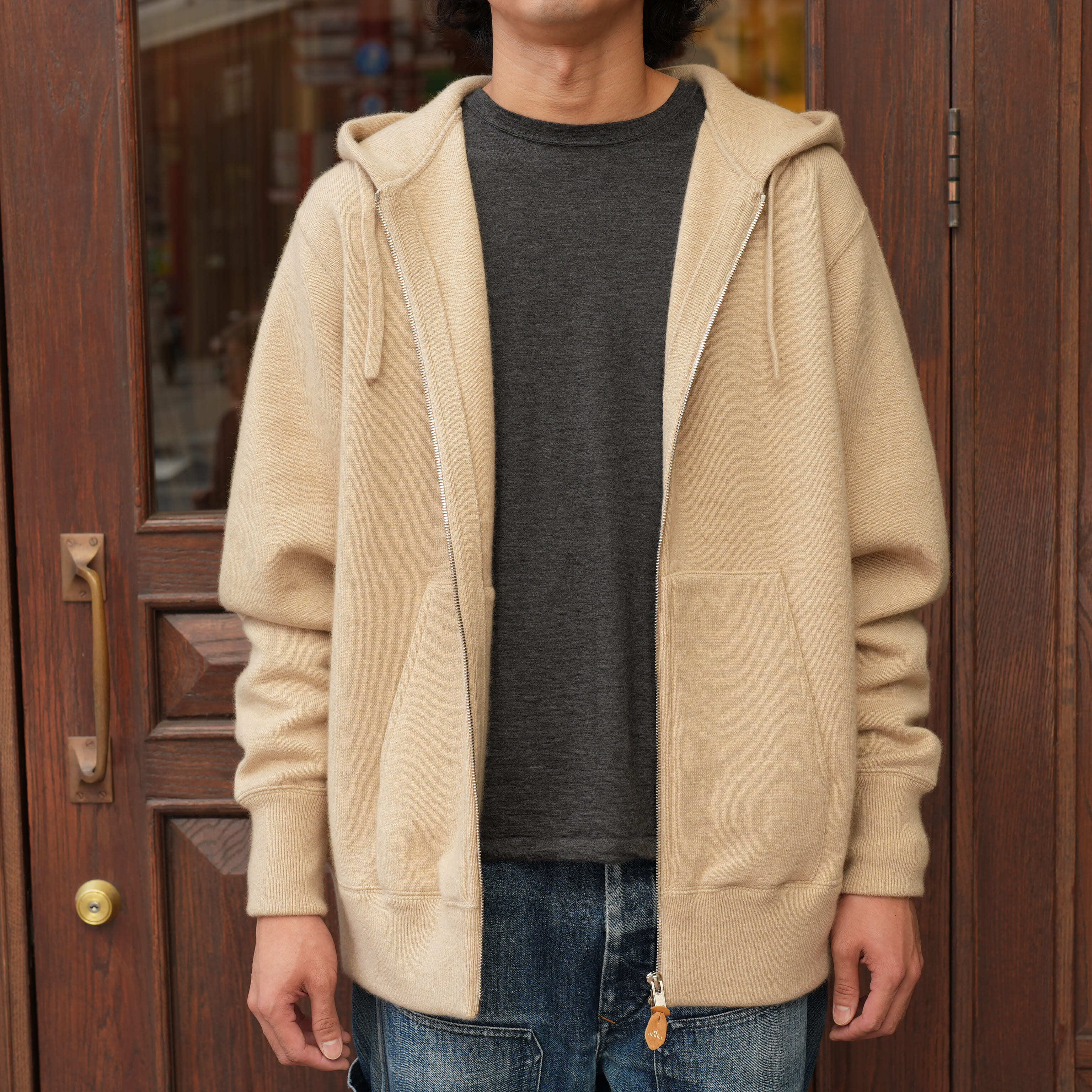 HERILL(へリル) 26AW "Goldencash ZipupHooded" -Natural-