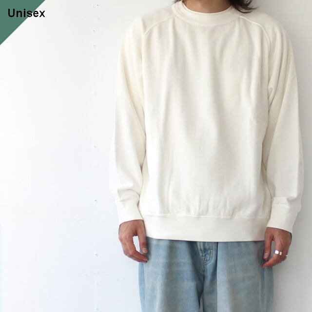 Siora コットンウール裏毛スウェットクルー Cotton wool french terry sweat crew (Off white)