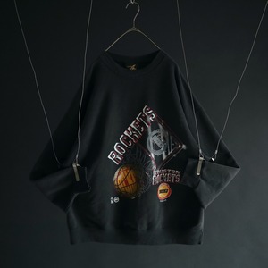 over silhouette " NBA Houston Rockets " print design black sweat pullover