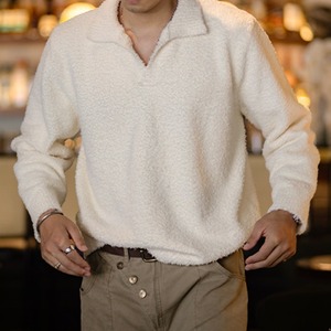 カモメ襟フリースニットトップス 220397