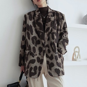 Leopard print casual suit jacket S23