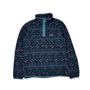 PATAGONIA LIGHTWEIGHT SNAP-T FLEECE PULLOVER PATTERN SIZE L (USED)