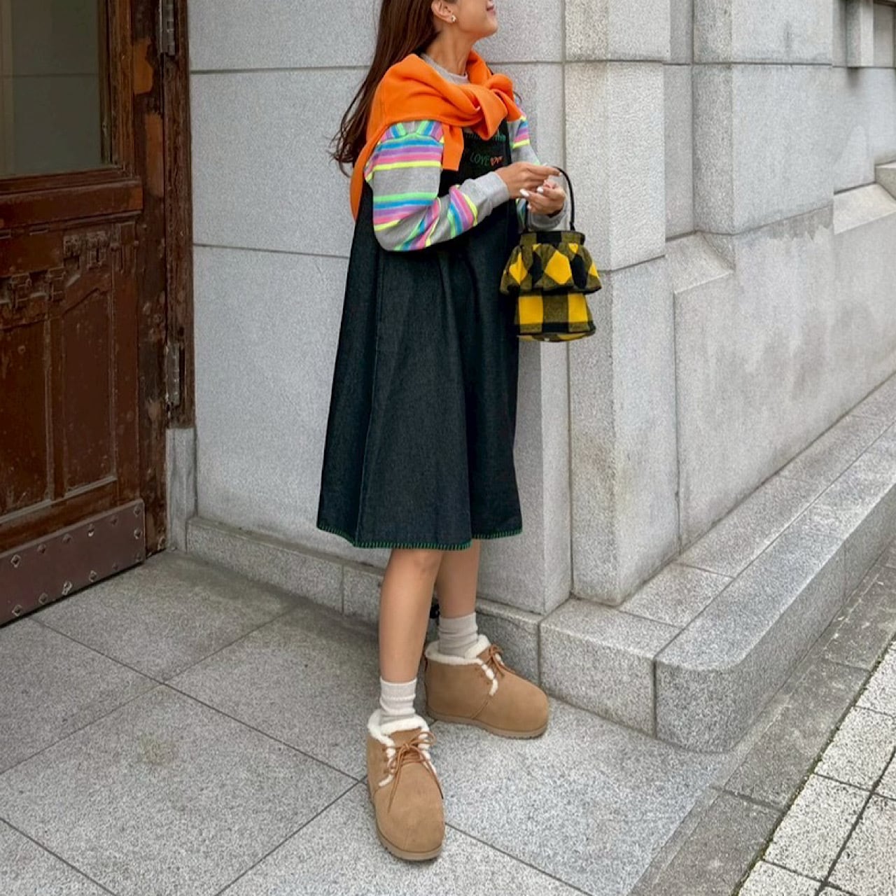 カラフルボーダートップス(グレー) | LINKABLE