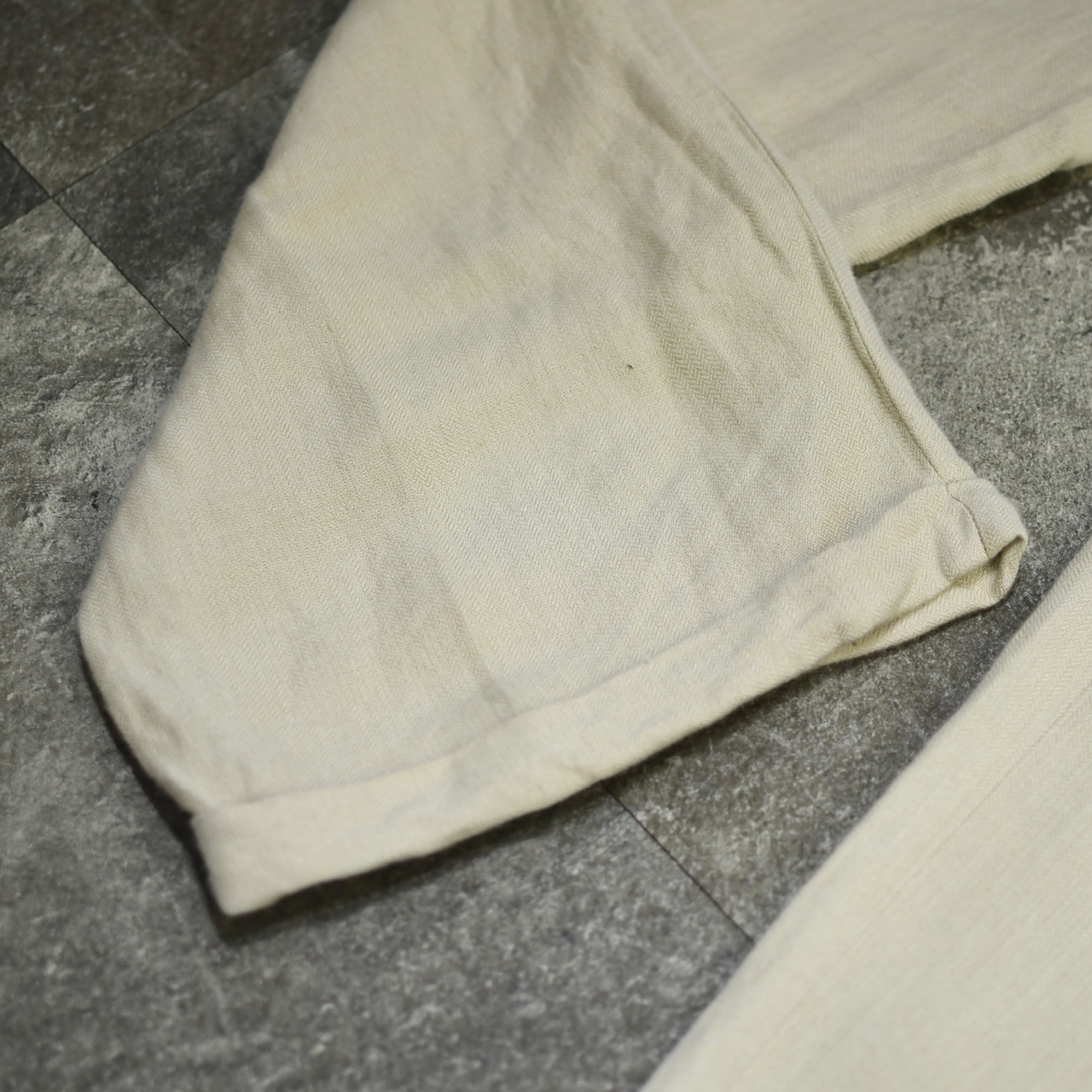 LOUIS RAPHAEL rayon linen 3tuck wide slacks
