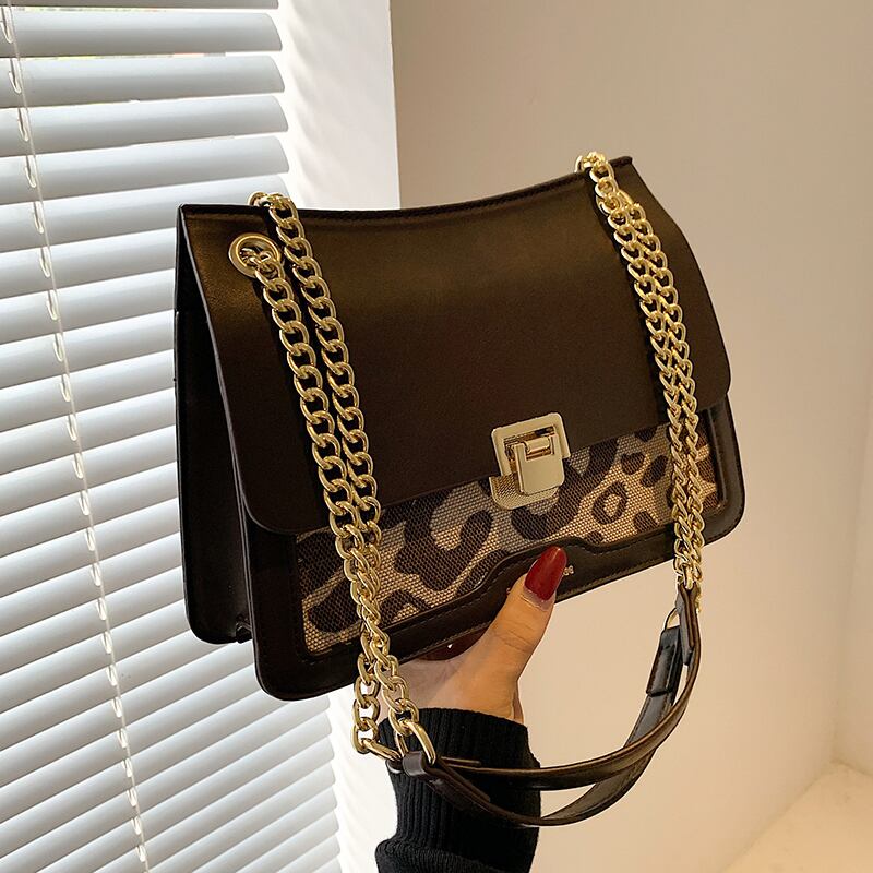 スタンダードチェーン オータムウィンターアドバンスレオパードプリント柄 レトロ 秋物 冬物 スクウェア メッセンジャーバッグ Tiancai_Wing_Bag51860114649