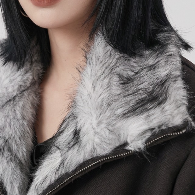 Reversible fur hood blouson C1449