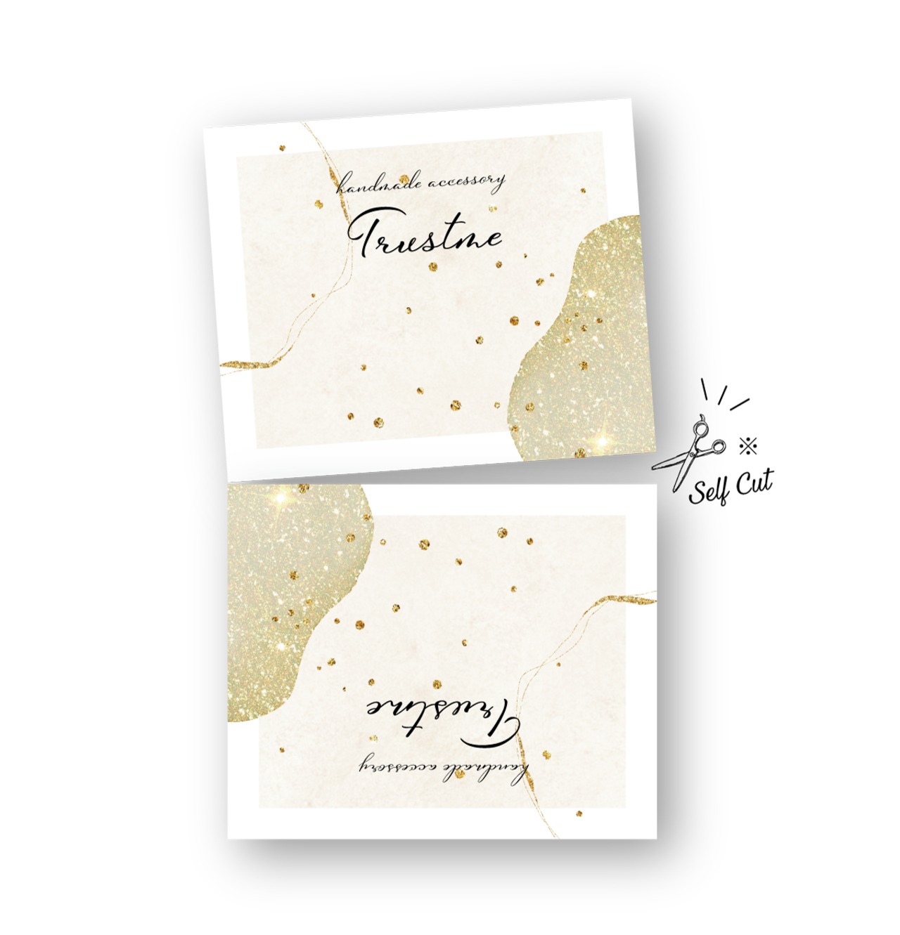 キラキラ・ゴールドデザイン ｜ アクセサリー台紙 ｜ cd_00232_N