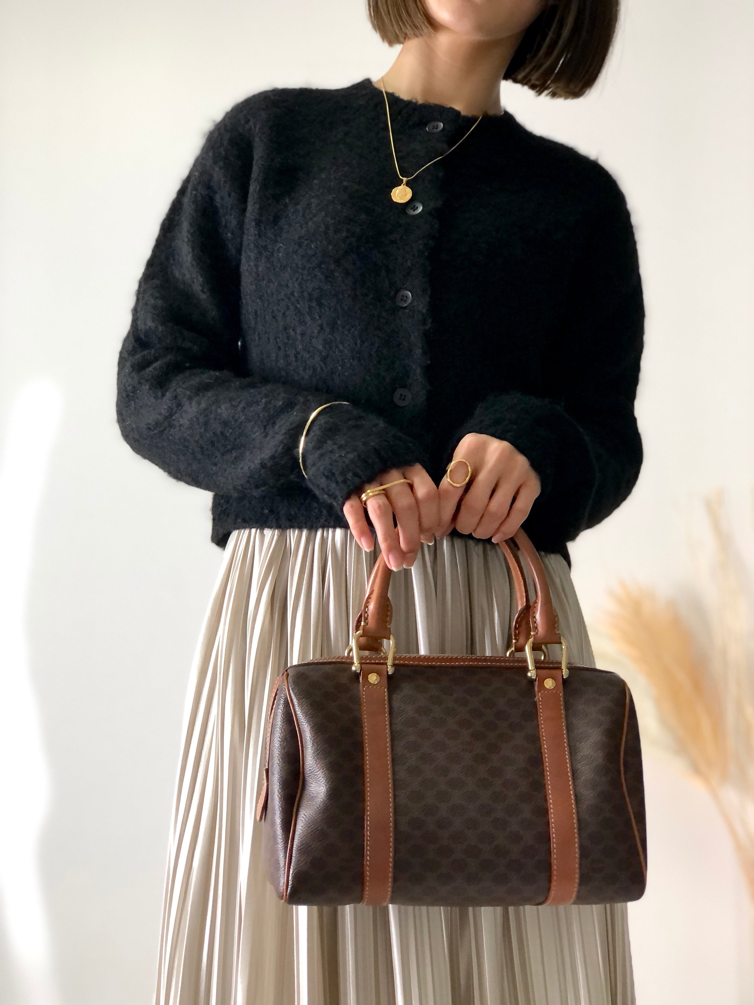 CELINE セリーヌ マカダム レザー ミニボストン vintage ヴィンテージ
