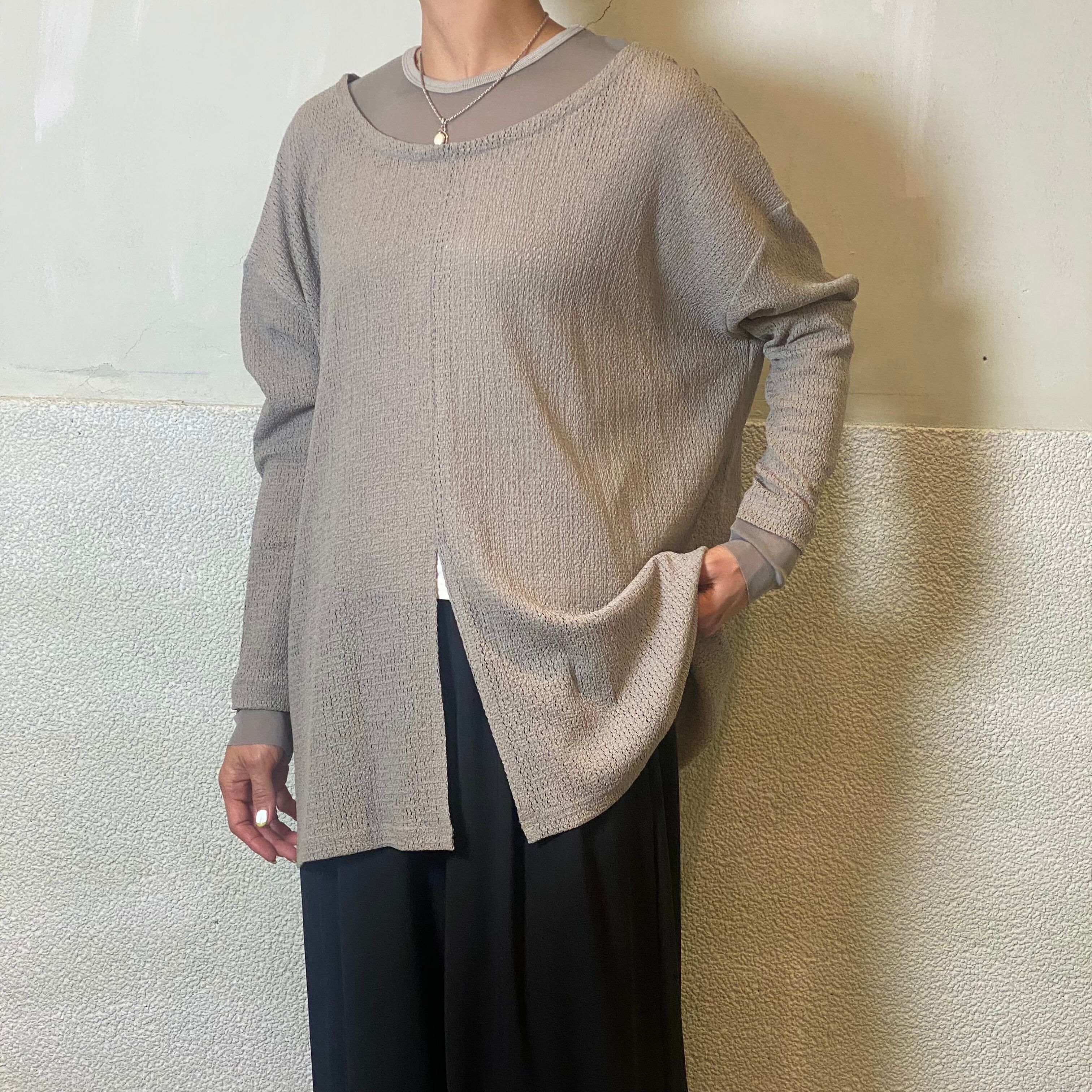 CYAN tokyo/チュールコンビフロントスリットトップス | 20ｰtwentyｰ