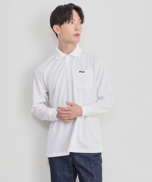 【FILA/フィラ】ポロシャツ 長袖 綿 ドライ ポケット付き ワンポイント 刺繍 FH7232