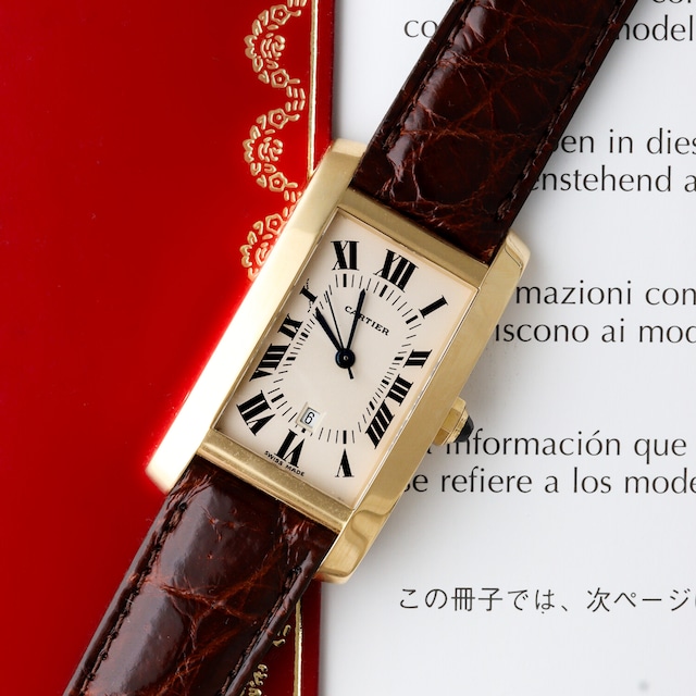 カルティエ タンクアメリカン  自動巻き YG　Ref.8172984