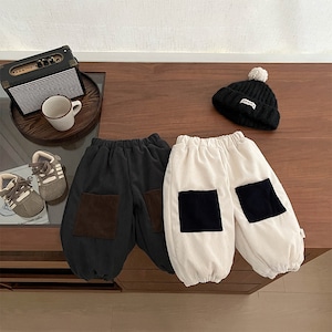 【BABY&KID】冬作ポケット付き裏起毛コーデュロイパンツ