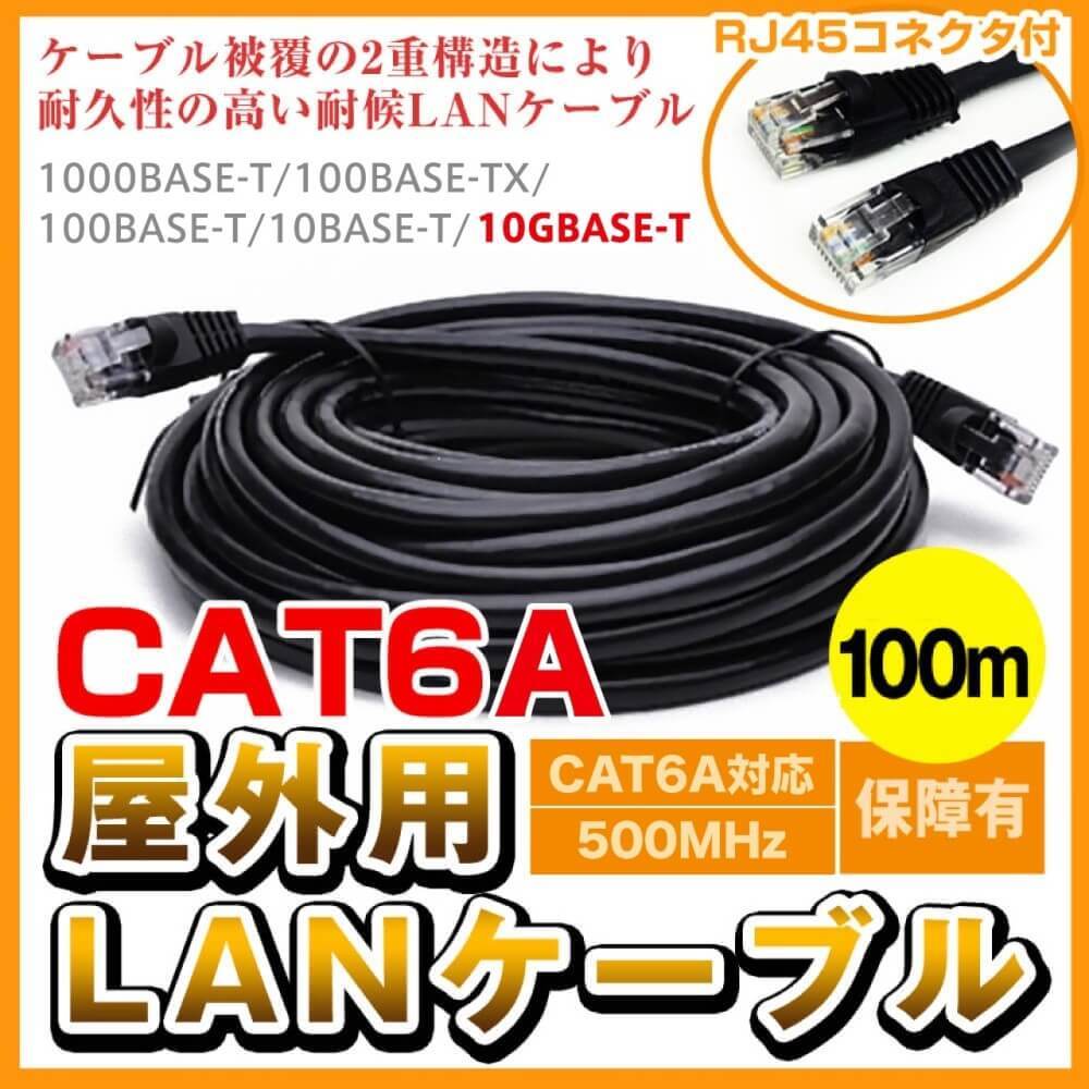 CAT5e 屋外仕様 2重被覆 LANケーブル コネクタ付 難燃性 耐候性 (60m