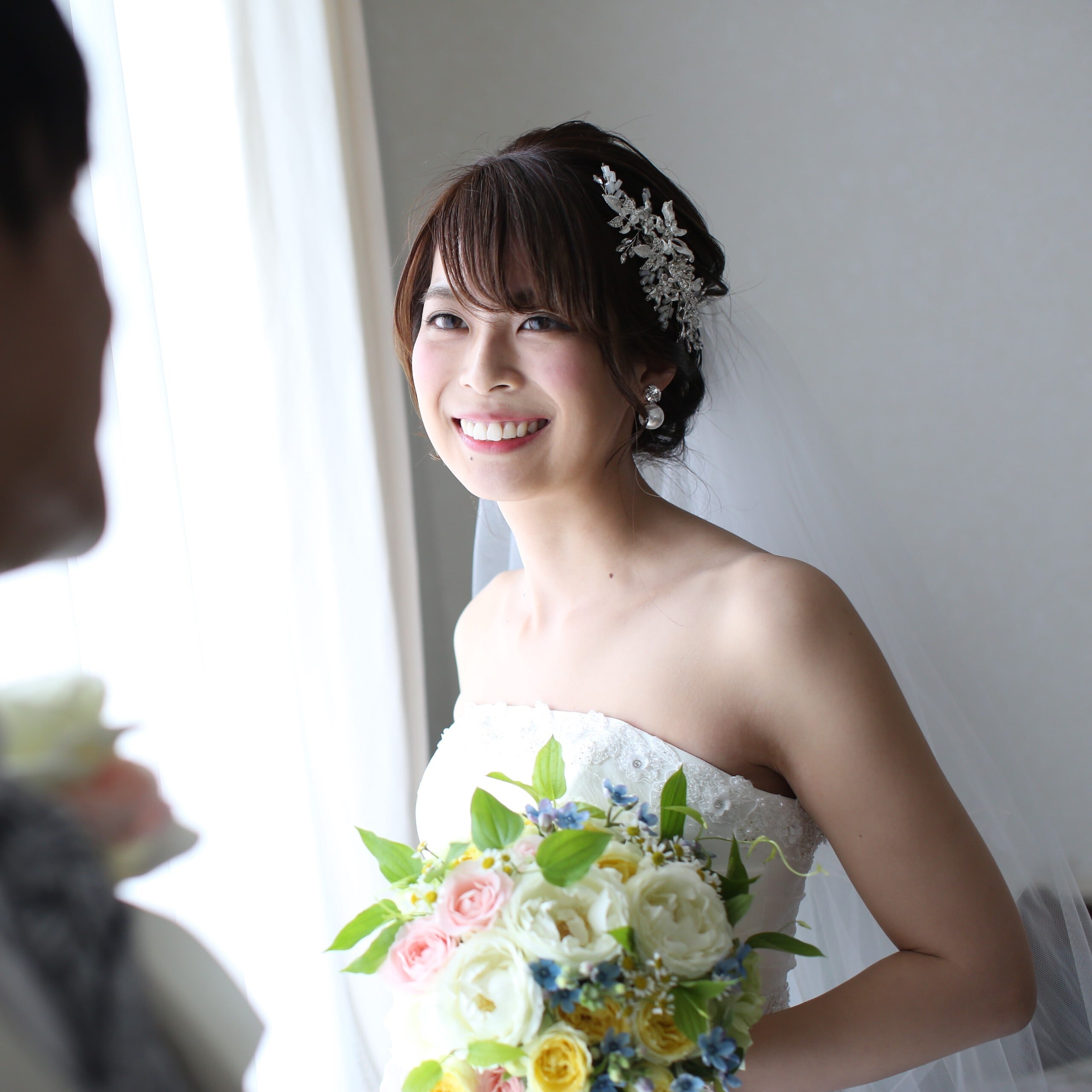 小枝　ヘッドドレス　ピアス（イヤリング）　シルバー 結婚式 ウエディング アクセ