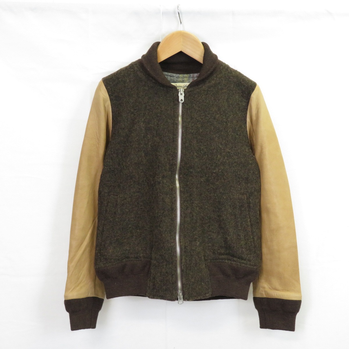 BEAMS スタジャン XS ブラウン レザー Made in USA TORY LEATHER 