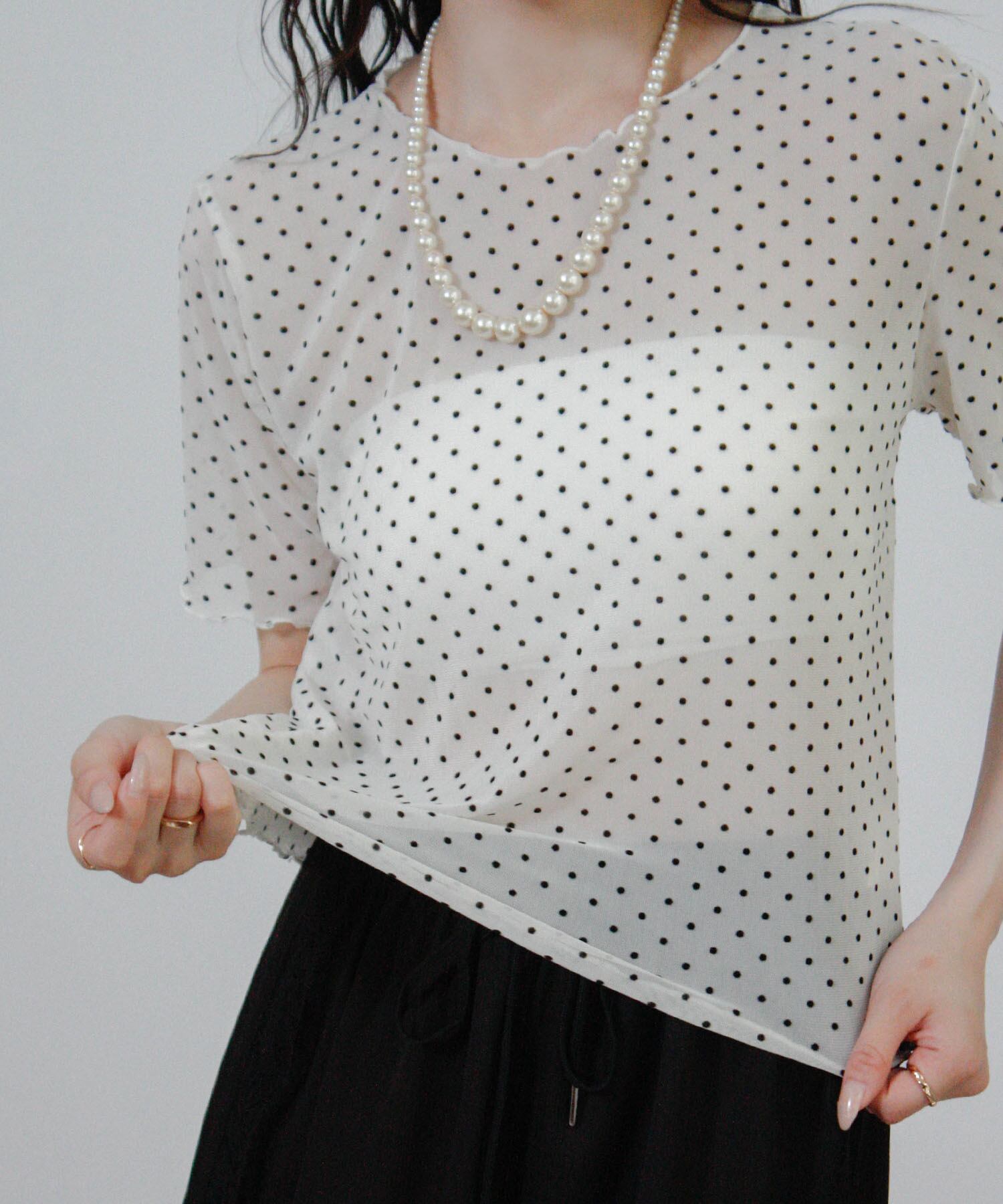 ドットチュールシアーTシャツ