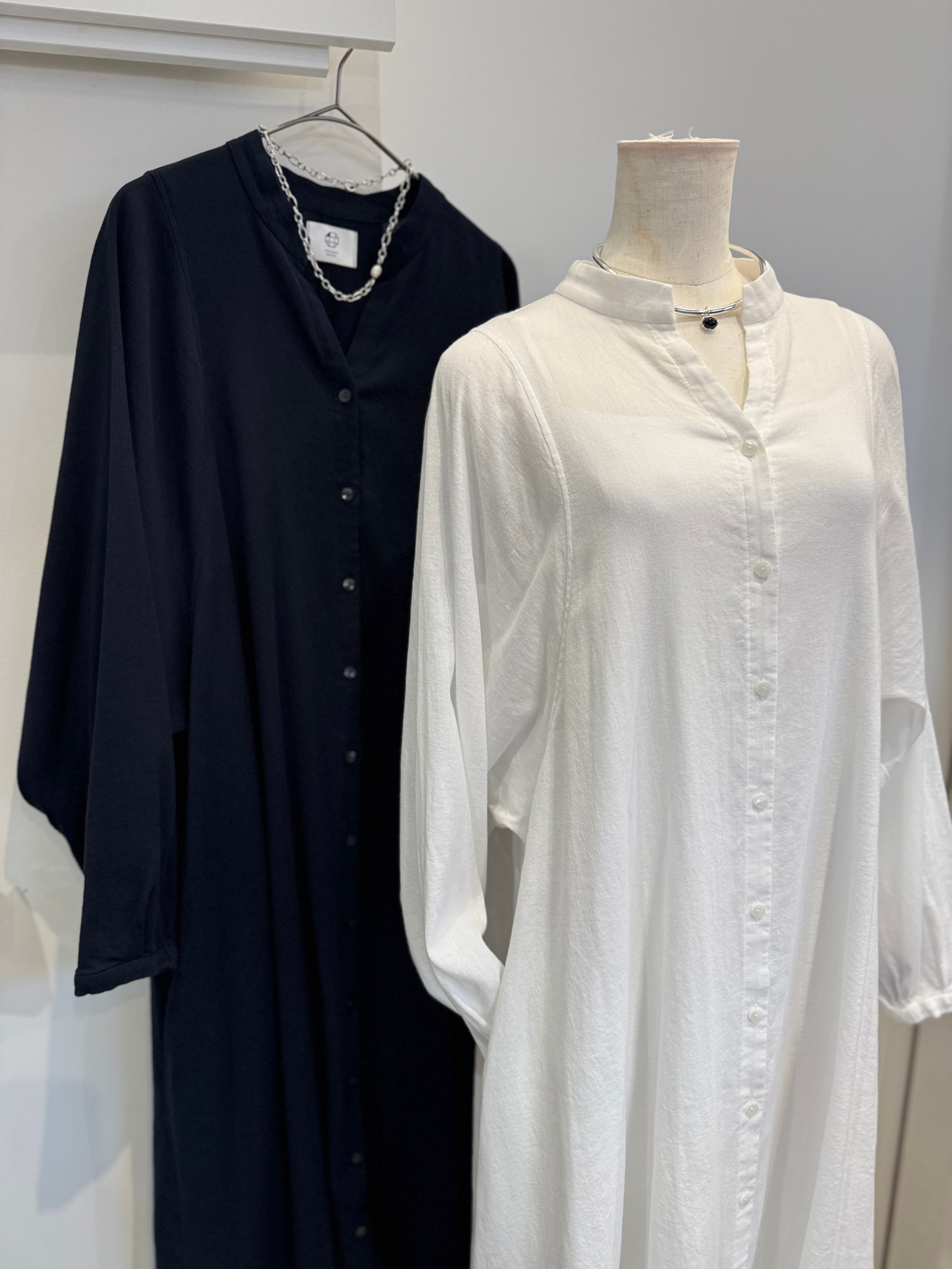 【PASSIONE】高島ちぢみ長袖ワンピース 616101