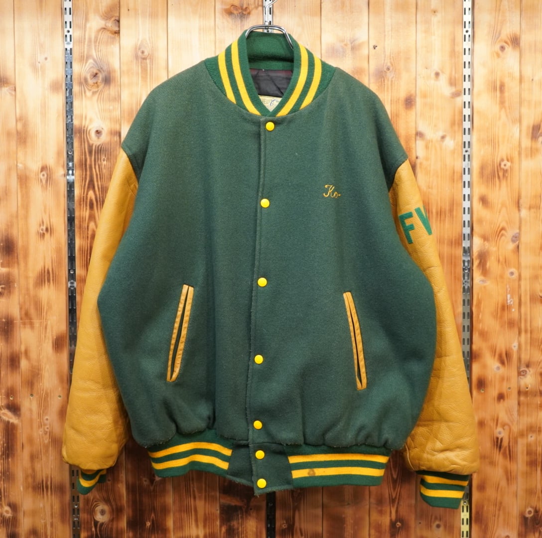 hewitt 袖レザー スタジャン 46/ヒューイット バーシティジャケット 