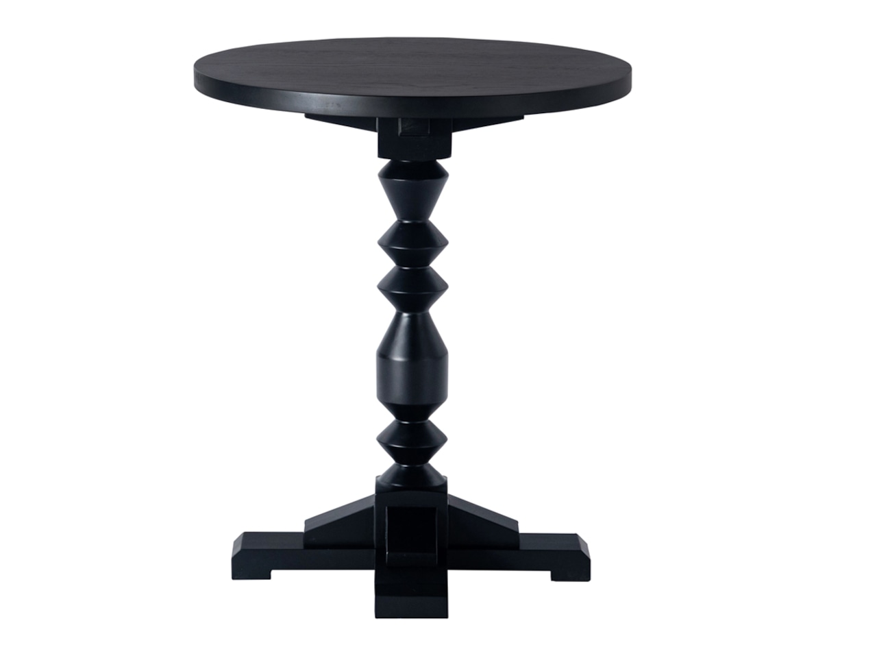 直径60cm 丸カフェテーブル 木製 黒 クラシック・画像14
