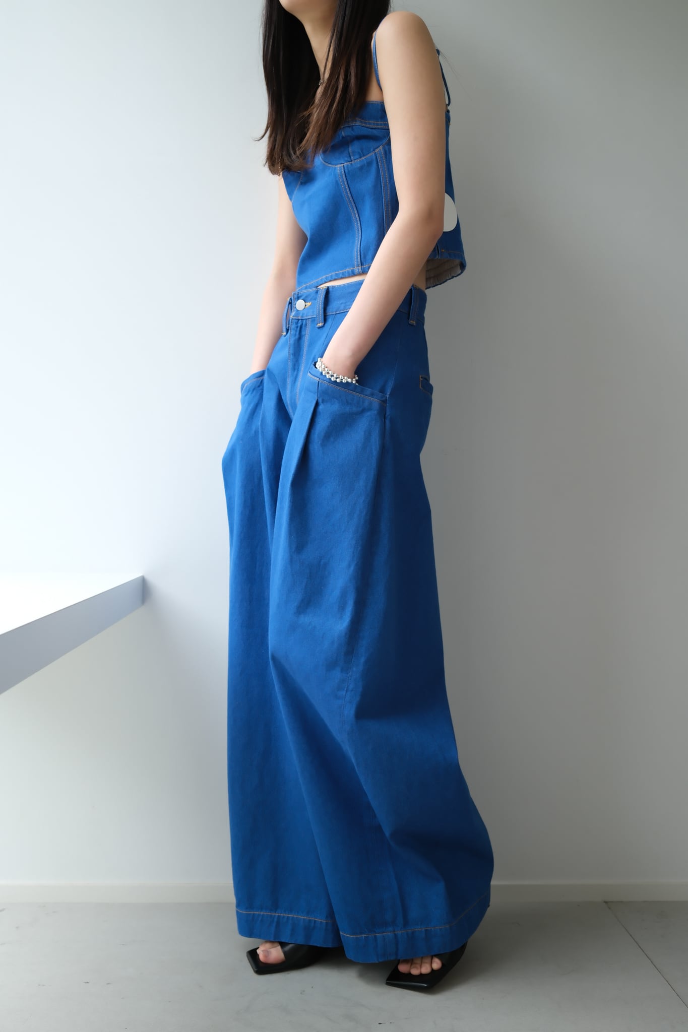 null. pocket design denim pants ポケットデザインデニムパンツ Blue