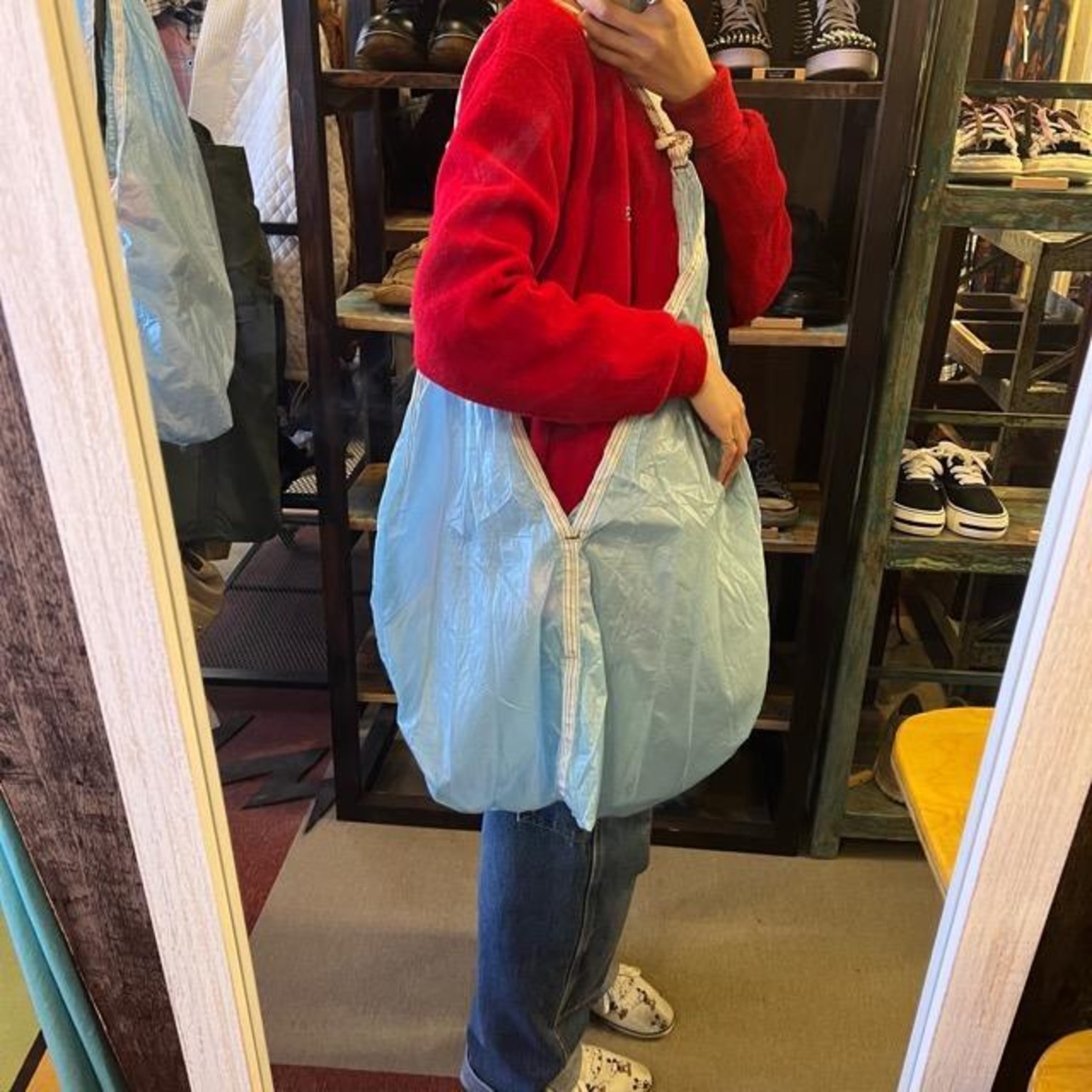 France Parachute shoulder bag Blue　フランス　パラシュートショルダーバッグバッグ　ブルー　ショルダーバッグ