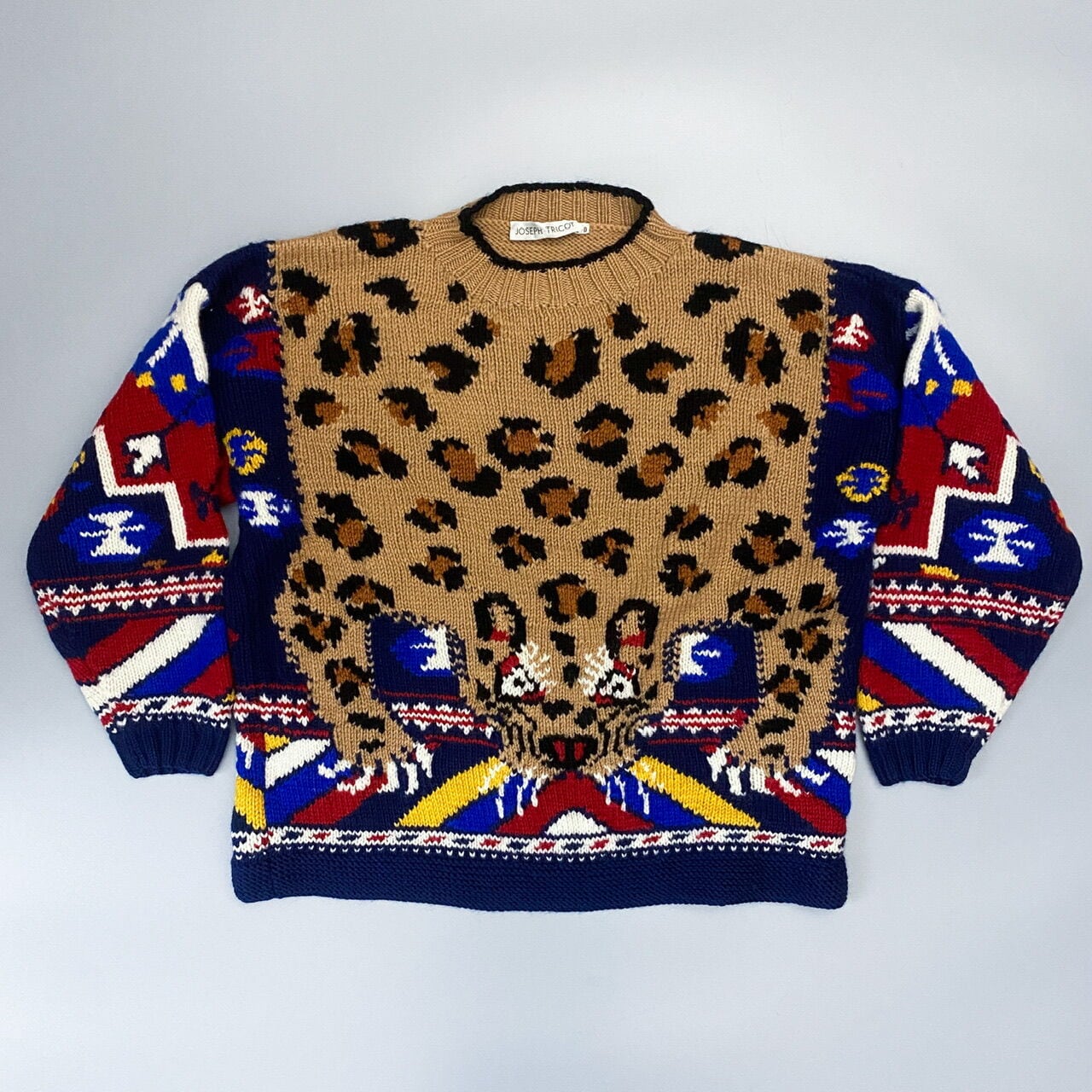 希少】90s JOSEPH TRICOT チベタン タイガー 総柄ニット 定番，豊富な