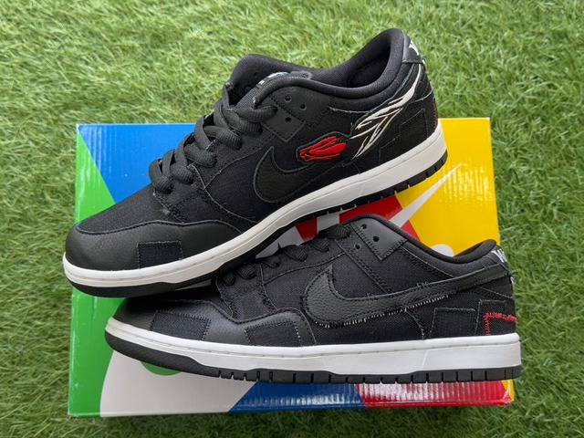 NIKE × WASTED YOUTH SB DUNK LOW PRO QS BLACK DD8386-001 27.5cm 02990