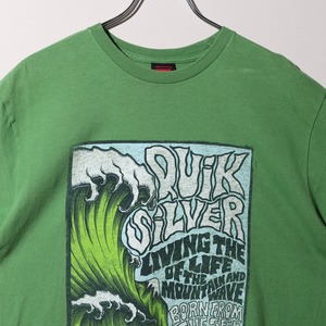 美品 L Y2K Quiksilver クイックシルバー 葛飾北斎 サーフTシャツ surf