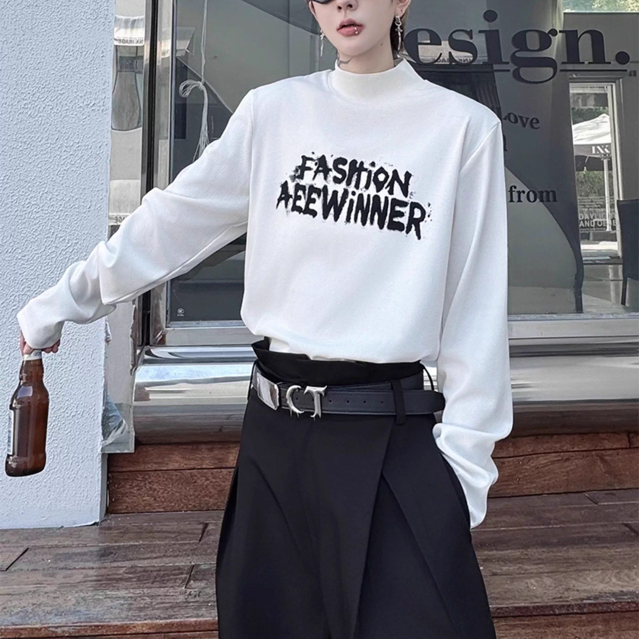 ロゴプリントボトルネックロングスリーブTシャツ 2color MTO0410