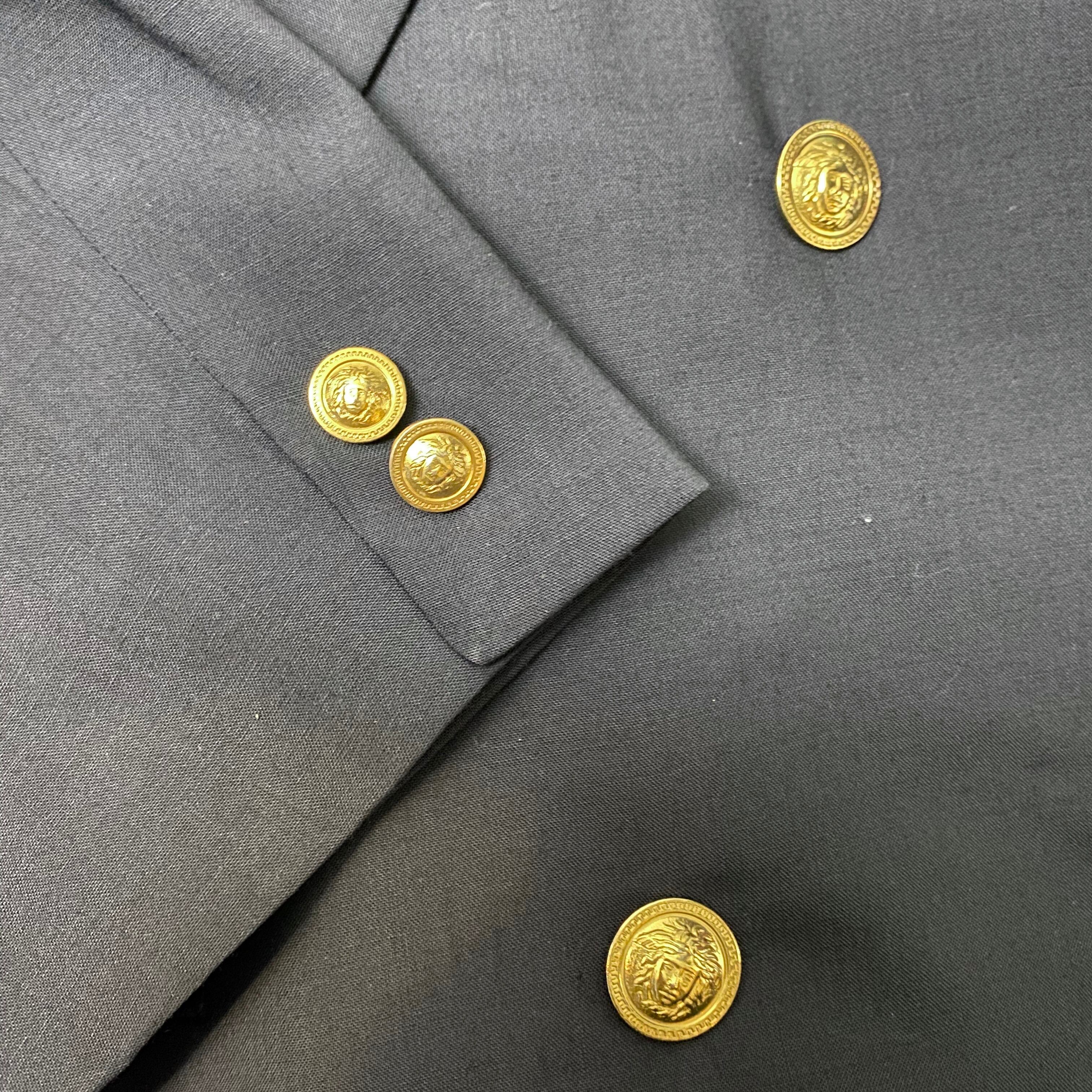 vintage GIANNI VERSACE medusa buttons double breasted suits set up | NOIR  ONLINE