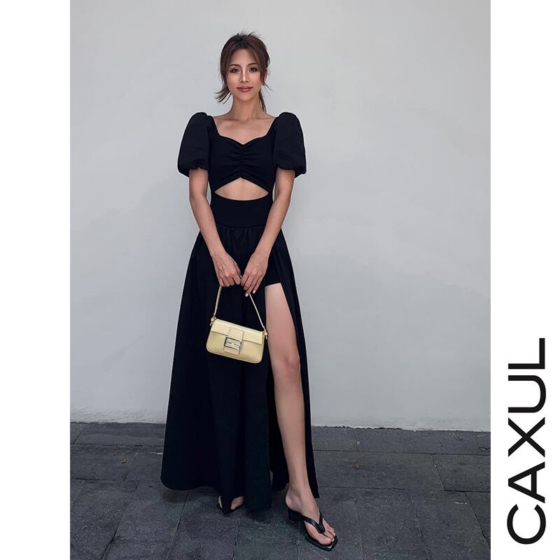 日本未入荷★Karen Millen パフスリーブロングワンピース パフスリーブ ロングワンピース | Caxul