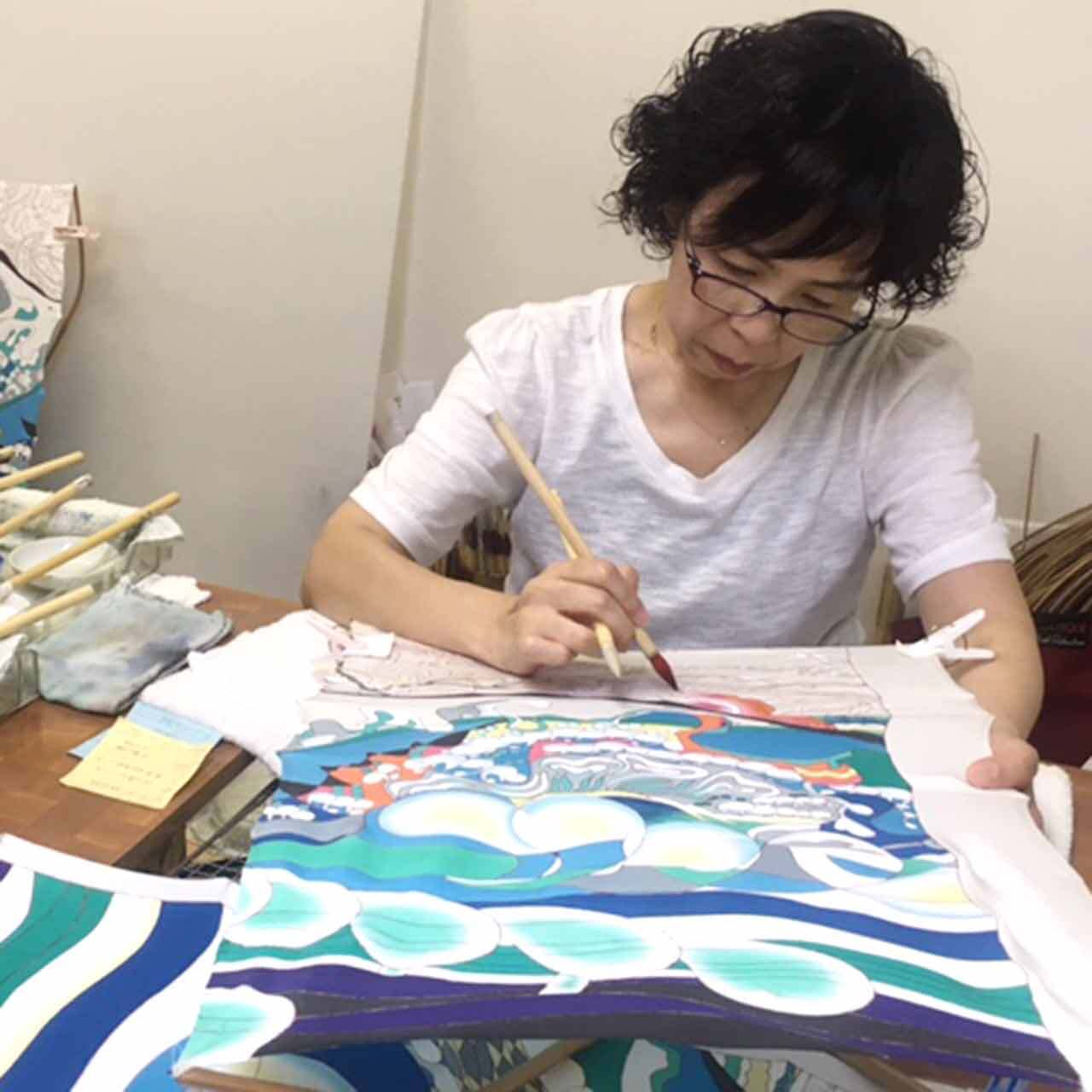 加賀友禅掛軸 彩四季 雪解けの時（中・縦）松島由美 | 加賀友禅
