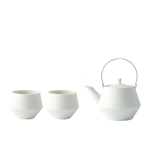 new [GIFT SET] Frustumミニ土瓶＆煎茶 (白釉)